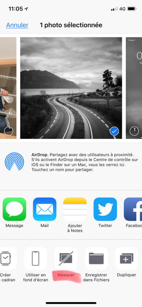 Masquer ses photos sur un iPhone ou un iPad 