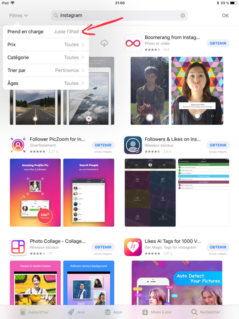 Comment installer Instagram sur un iPad