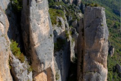 Panoramique par assemblage (5 photos) d'une falaise des gorges de la Jonte - Canon EOS 5D Mark III - EF 50 mm f/1,4 USM - ISO 100 - f/11 - 1/125 s