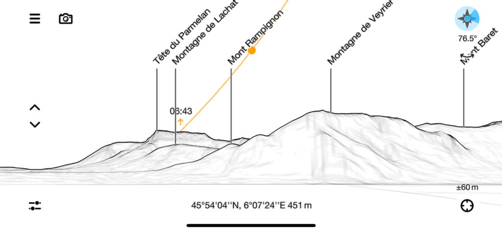 Les montagnes qui vous entourent avec PeakFinder