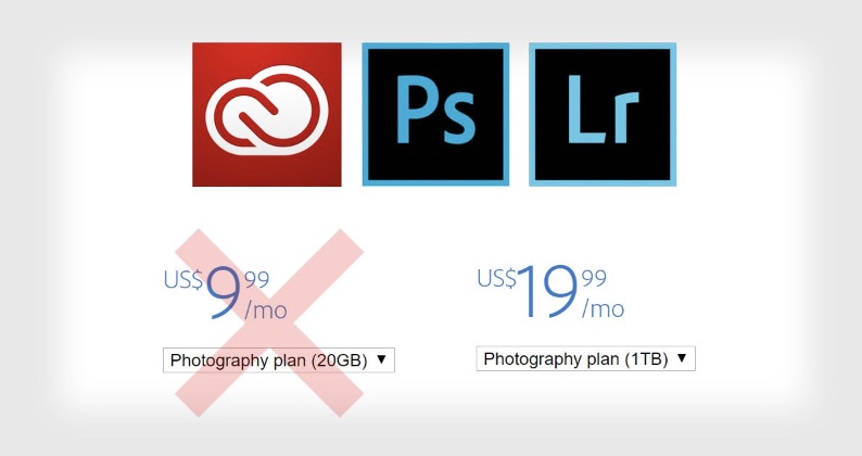 Adobe - Nouveau tarifs des abonnements Creative Cloud Photographie