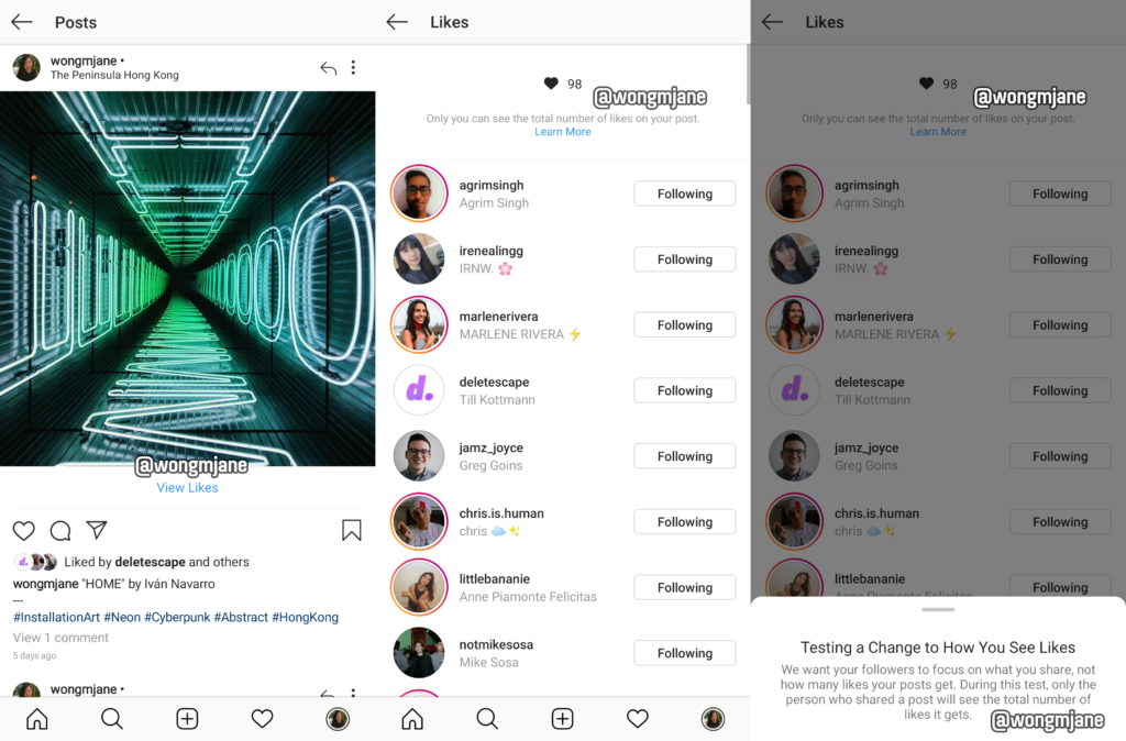 Instagram - la fin des likes