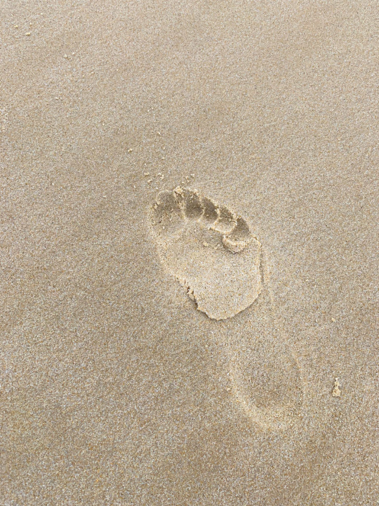 Lacanau Océan - Empreinte de pied sur le sable