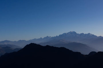 La chaine du Mont-Blanc depuis la pointe de la Sambuy