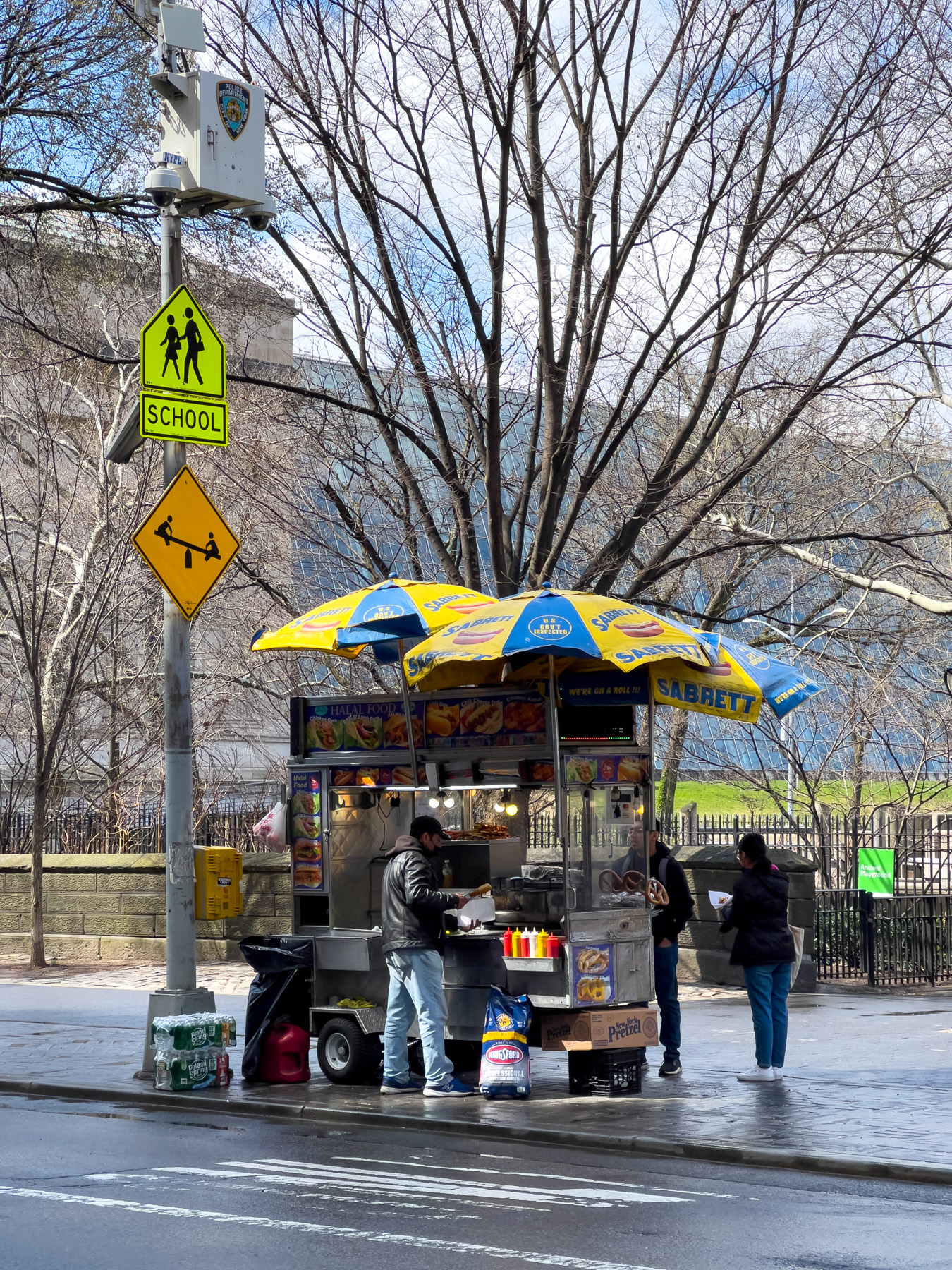 New York - Vendeur de hot dog à Central Park